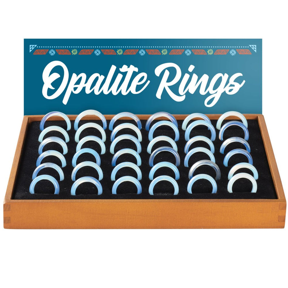 (RING) OPALITE RINGS 36CT - ASSORTED