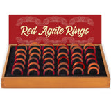 (RING) RED AGATE RINGS 36CT - ASSORTED
