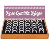 (RING) ROSE QUARTZ RINGS 36CT - ASSORTED