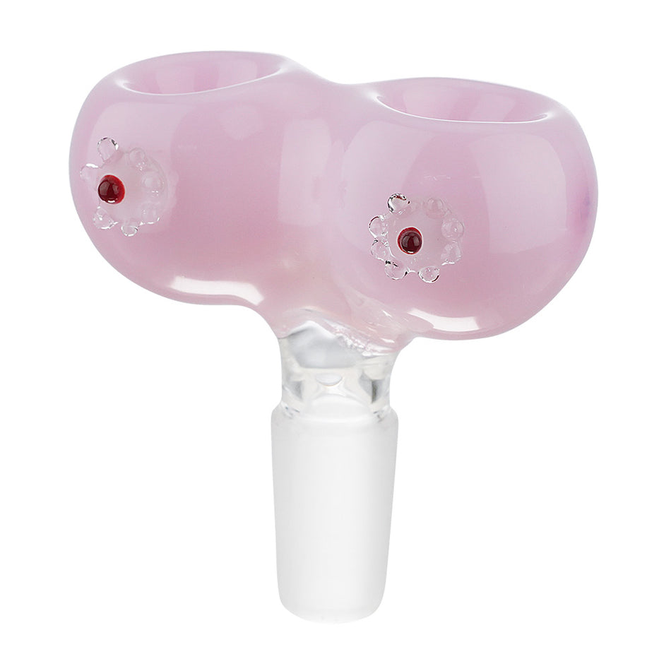 (BOWL) 14mm DOUBLE BOOB BOWL - PINK