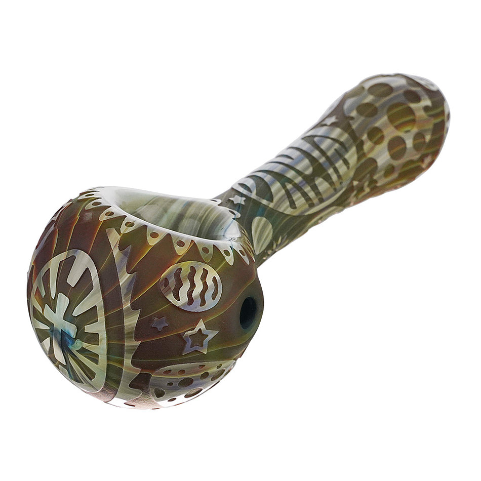 (HAND PIPE ) 4.5" DEEP ENGRAVED GOTHIC DESIGN - CROSS