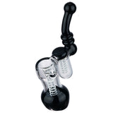 (BUBBLER) 6" DOUBLE CHAMBER SPIRAL - BLACK