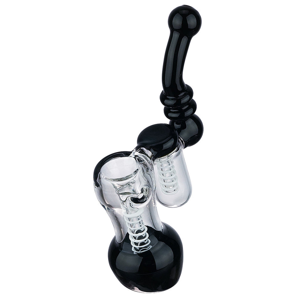 (BUBBLER) 6" DOUBLE CHAMBER SPIRAL - BLACK