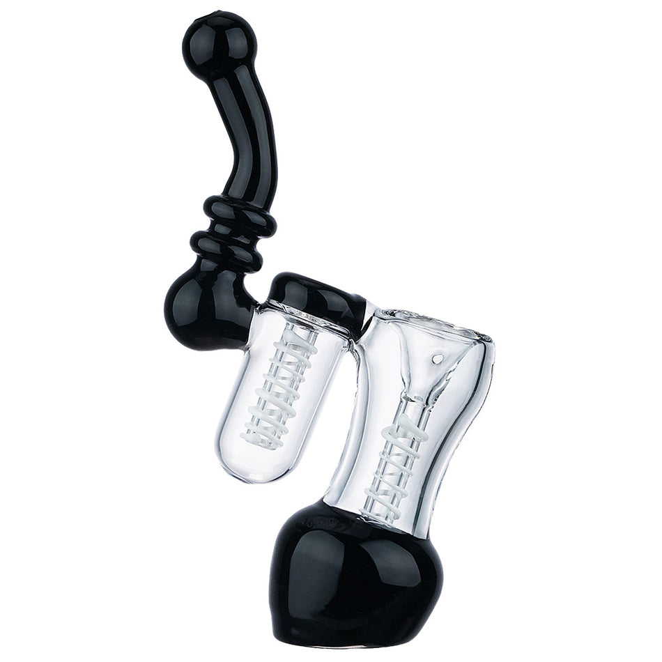 (BUBBLER) 6" DOUBLE CHAMBER SPIRAL - BLACK