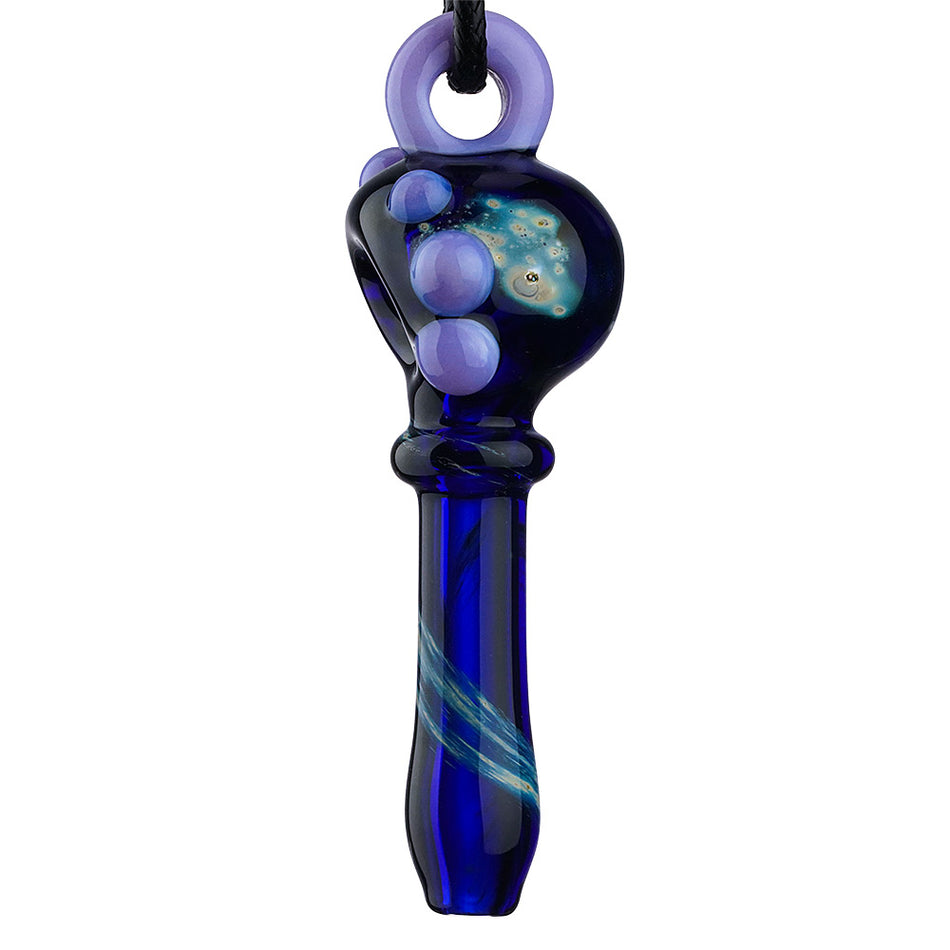 (HAND PIPE) 2.5" NECKLACE - BLUE