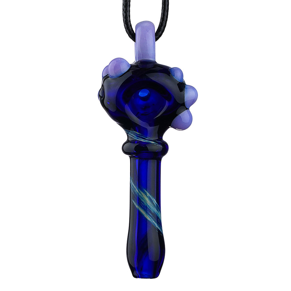 (HAND PIPE) 2.5" NECKLACE - BLUE