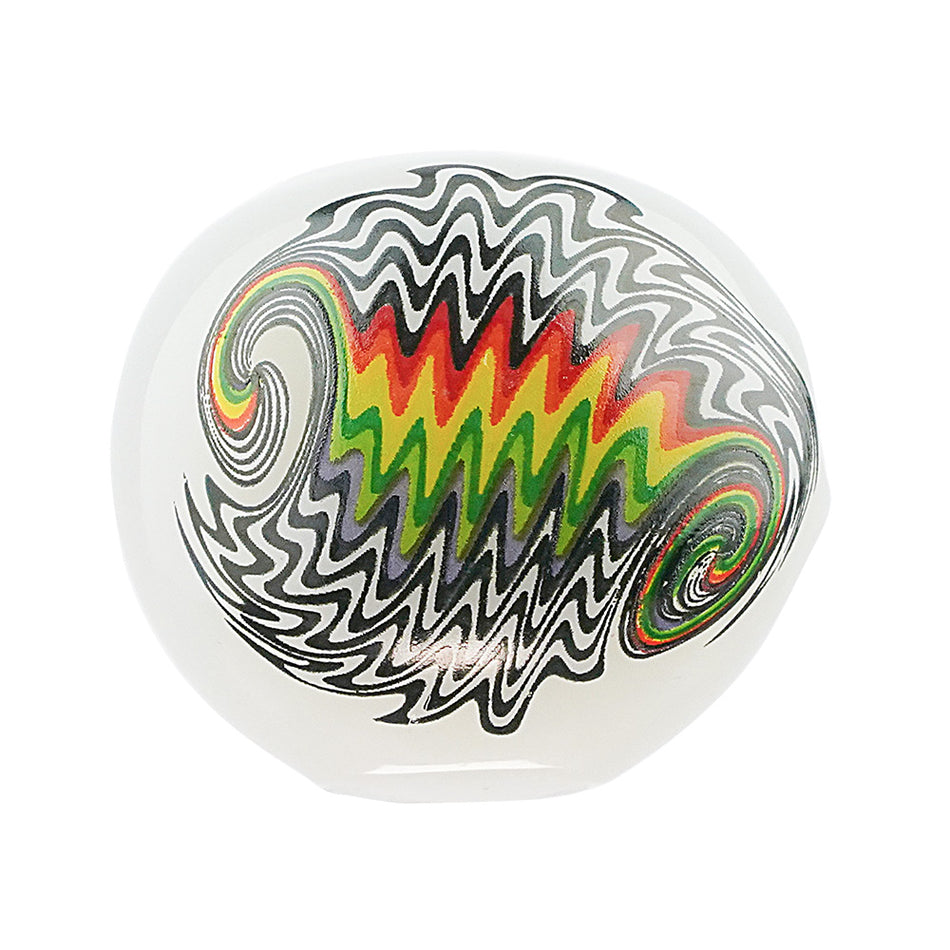 (HAND PIPE ) 3.75" ZIG WAG COLOR - WHITE
