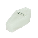 (HAND PIPE ) 3.5" R.I.P COFFIN - WHITE