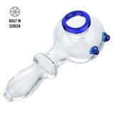 (HAND PIPE) 4" SPOON PIPE WITH BUILT IN SCREEN - BLUE