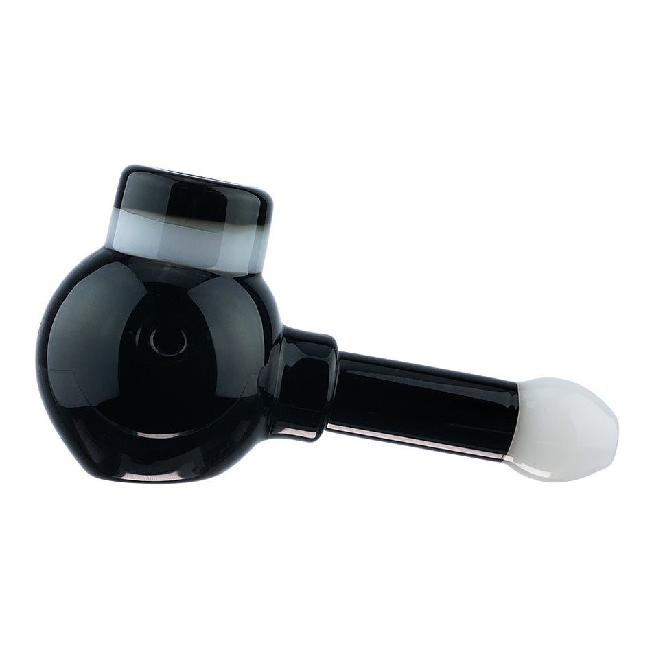 (HAND PIPE) 4.5" TWO TONE BUILT IN SCREEN - BLACK WHITE