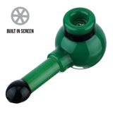 (HAND PIPE) 4.5" TWO TONE BUILT IN SCREEN - BLACK GREEN