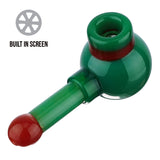 (HAND PIPE) 4.5" TWO TONE BUILT IN SCREEN - BLACK RED