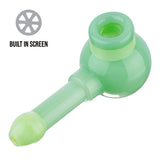 (HAND PIPE) 4.5" TWO TONE BUILT IN SCREEN - LIME JADE GREEN