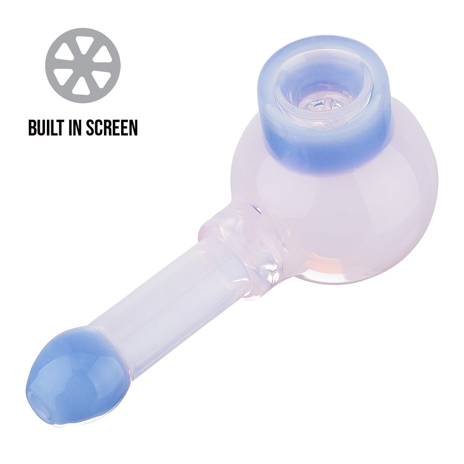 (HAND PIPE) 4.5" TWO TONE BUILT IN SCREEN - PINK BLUE