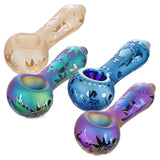 (HAND PIPE ) 3.5" SHINNY DESIGN - TEAL