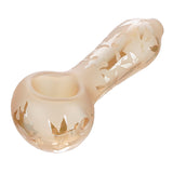 (HAND PIPE ) 3.5" SHINNY DESIGN - AMBER GOLD