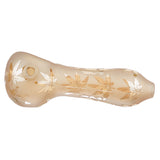 (HAND PIPE ) 3.5" SHINNY DESIGN - AMBER GOLD