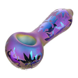 (HAND PIPE ) 3.5" SHINNY DESIGN - PURPLE PINK