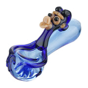 (HAND PIPE) 4.5" MONKEY ON BOWL - BLUE