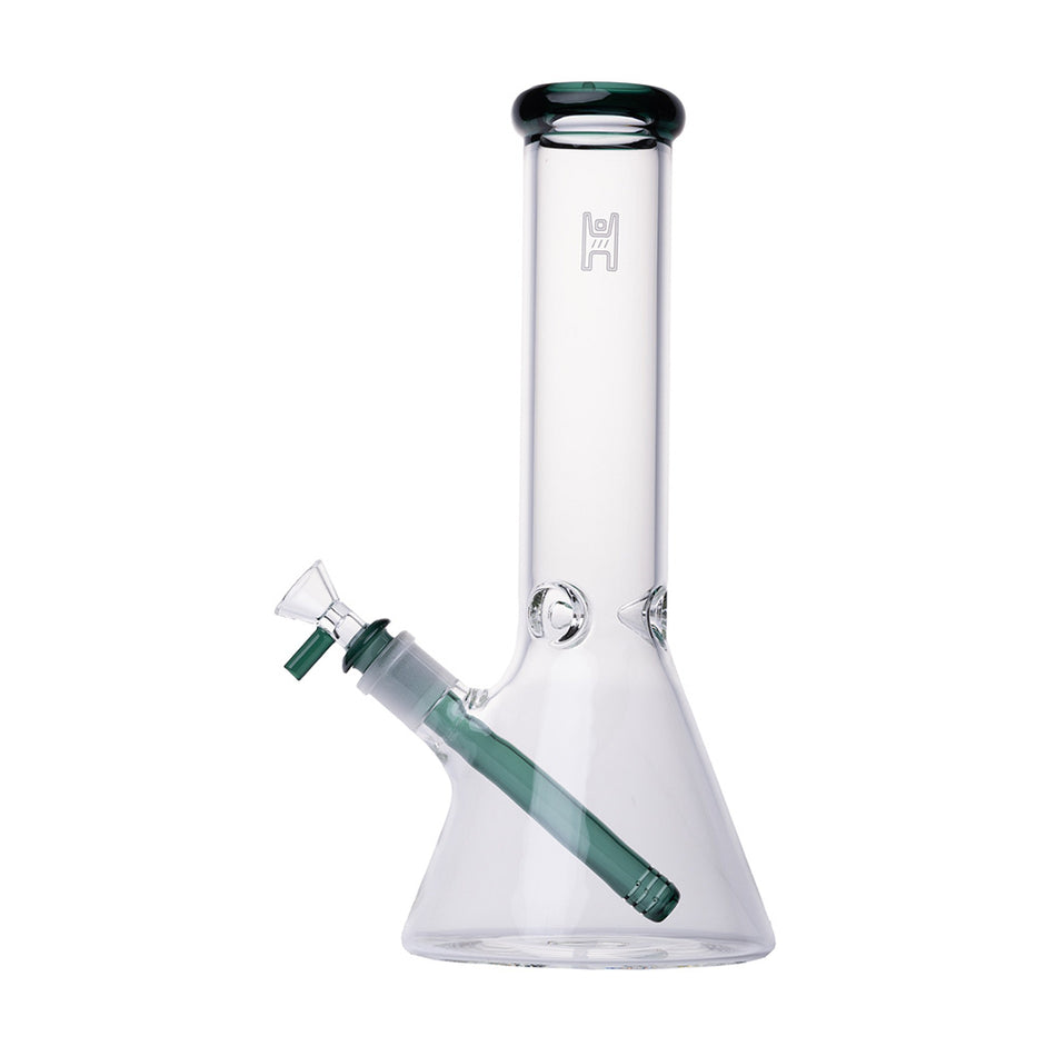 (WATER PIPE) 12" HUMAN GRADE BEAKER - LAKE GREEN