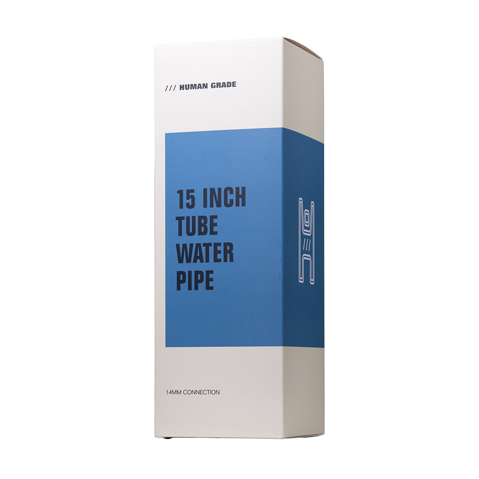 (WATER PIPE) 15" HUMAN GRADE TUBE - CLEAR