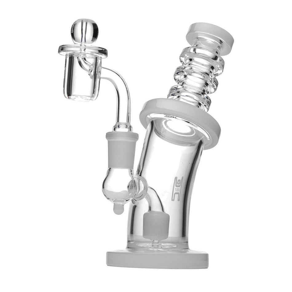 (WATER PIPE) 6" HUMAN GRADE BENT NECK - CLEAR WHITE
