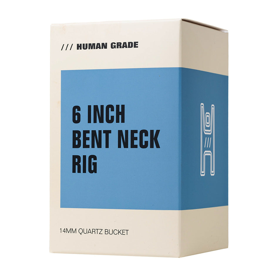 (WATER PIPE) 6" HUMAN GRADE BENT NECK - CLEAR WHITE