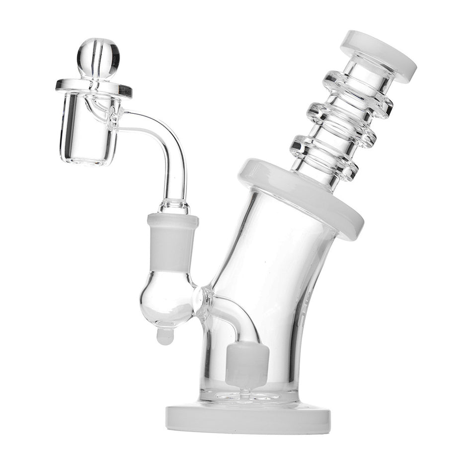(WATER PIPE) 6" HUMAN GRADE BENT NECK - CLEAR WHITE