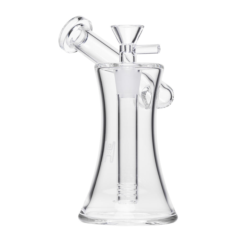 (WATER PIPE) 6" HUMAN GRADE HOURGLASS SIDECAR - CLEAR
