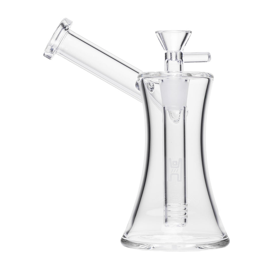 (WATER PIPE) 6" HUMAN GRADE HOURGLASS SIDECAR - CLEAR