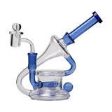 (RECYCLER) 7.5" HUMAN GRADE 45° TRIPLE MARBLE - LIGHT BLUE