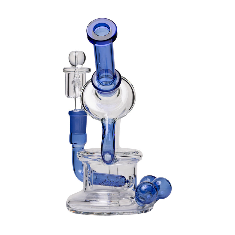 (RECYCLER) 7.5" HUMAN GRADE 45° TRIPLE MARBLE - LIGHT BLUE