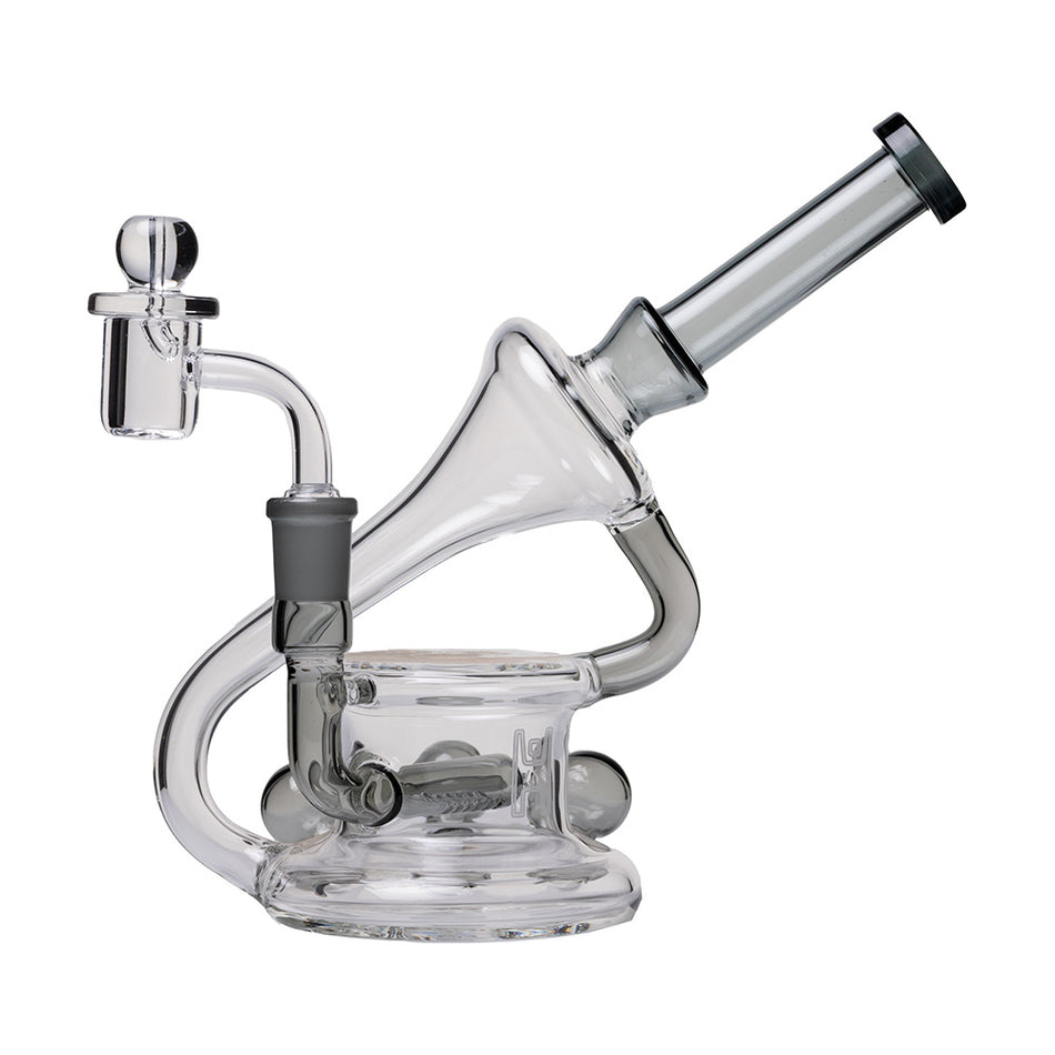 (RECYCLER) 7.5" HUMAN GRADE 45° TRIPLE MARBLE - SMOKE