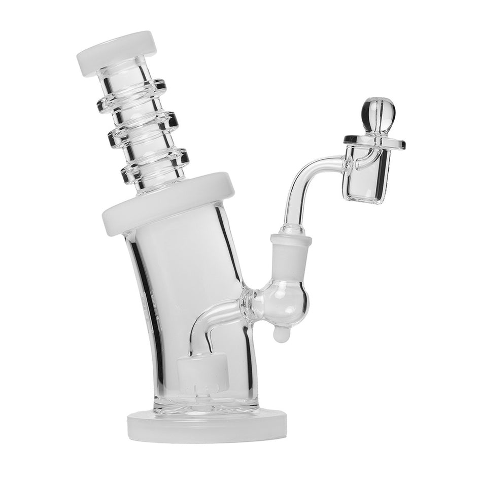 (WATER PIPE) 8" HUMAN GRADE BENT NECK - CLEAR WHITE