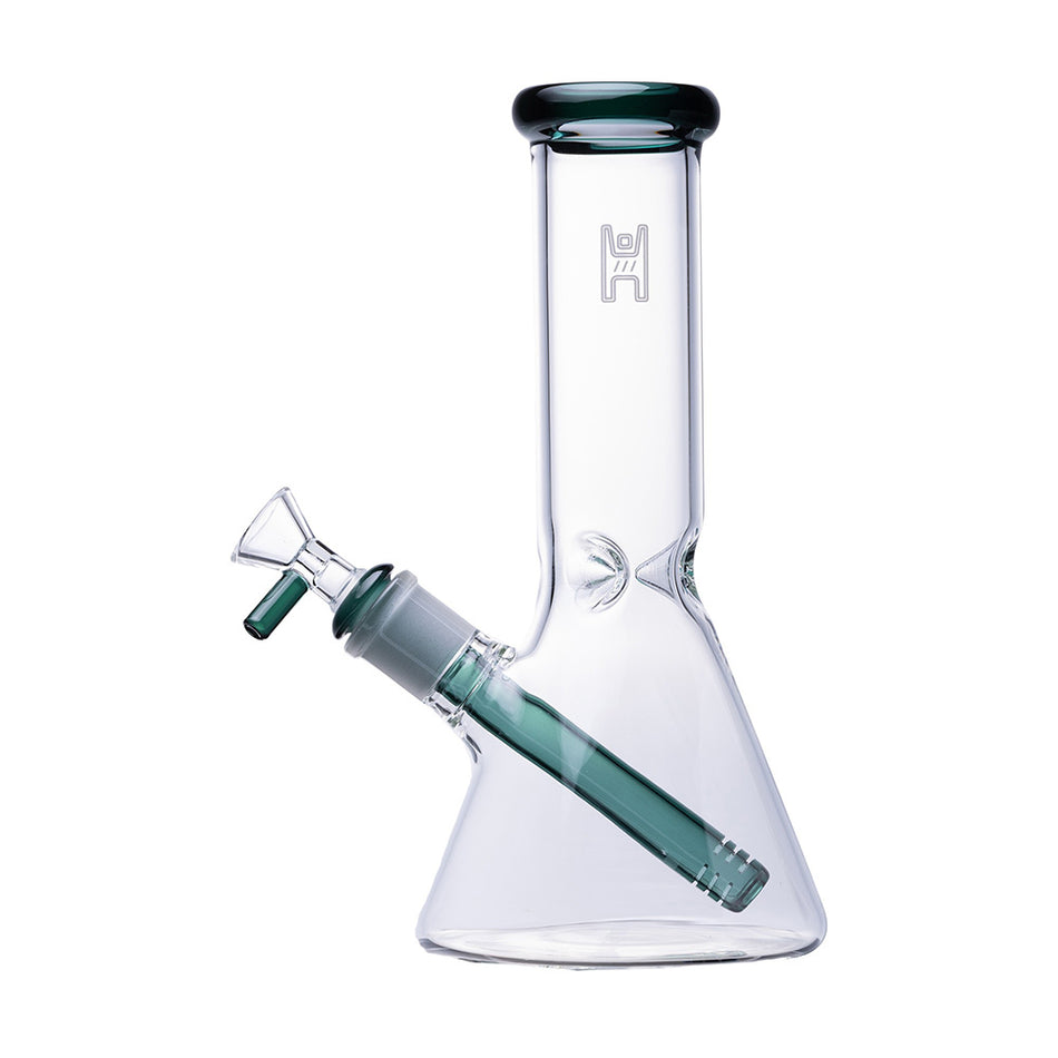 (WATER PIPE) 9" HUMAN GRADE BEAKER - LAKE GREEN