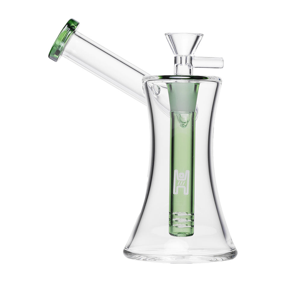 (WATER PIPE) 6" HUMAN GRADE HOURGLASS SIDECAR - GREEN