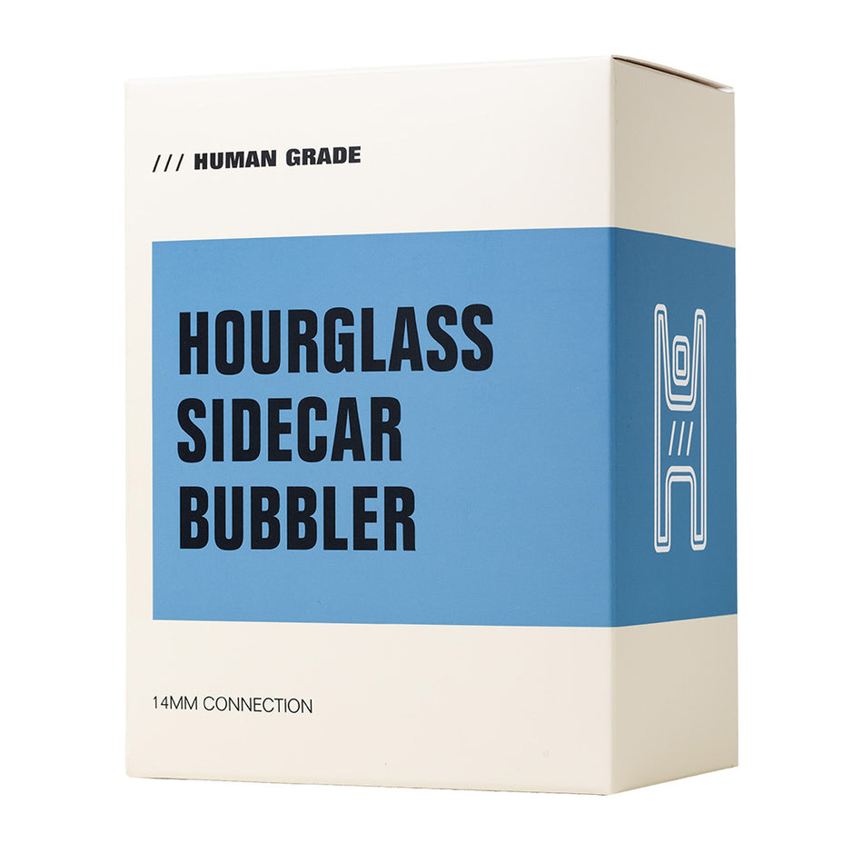 (WATER PIPE) 6" HUMAN GRADE HOURGLASS SIDECAR - CLEAR