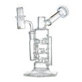 (WATER PIPE) 8 INCH KRAVE MULTI WHEEL PERC WITH BOWL/SPINNING BANGER - PURPLE