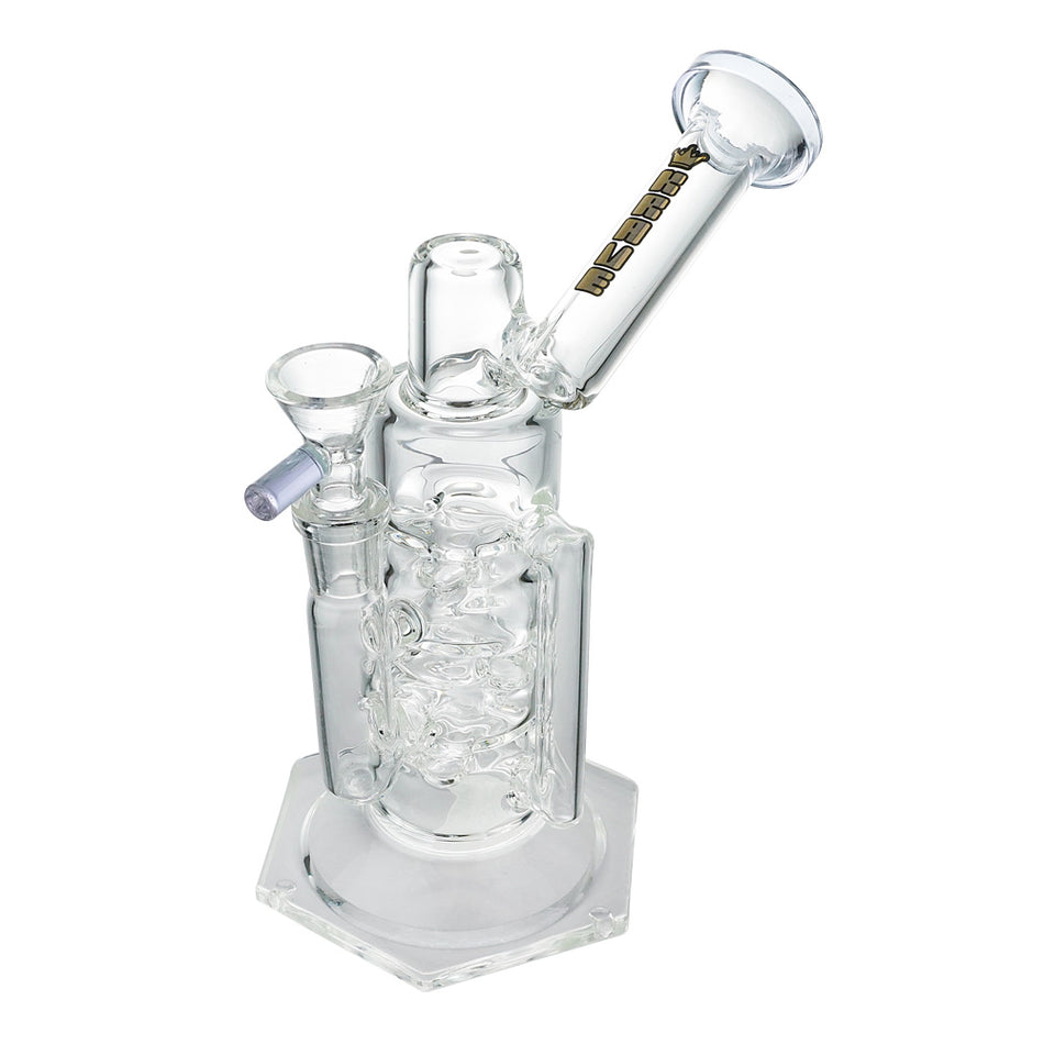 (WATER PIPE) 8 INCH KRAVE MULTI WHEEL PERC WITH BOWL/SPINNING BANGER - PURPLE