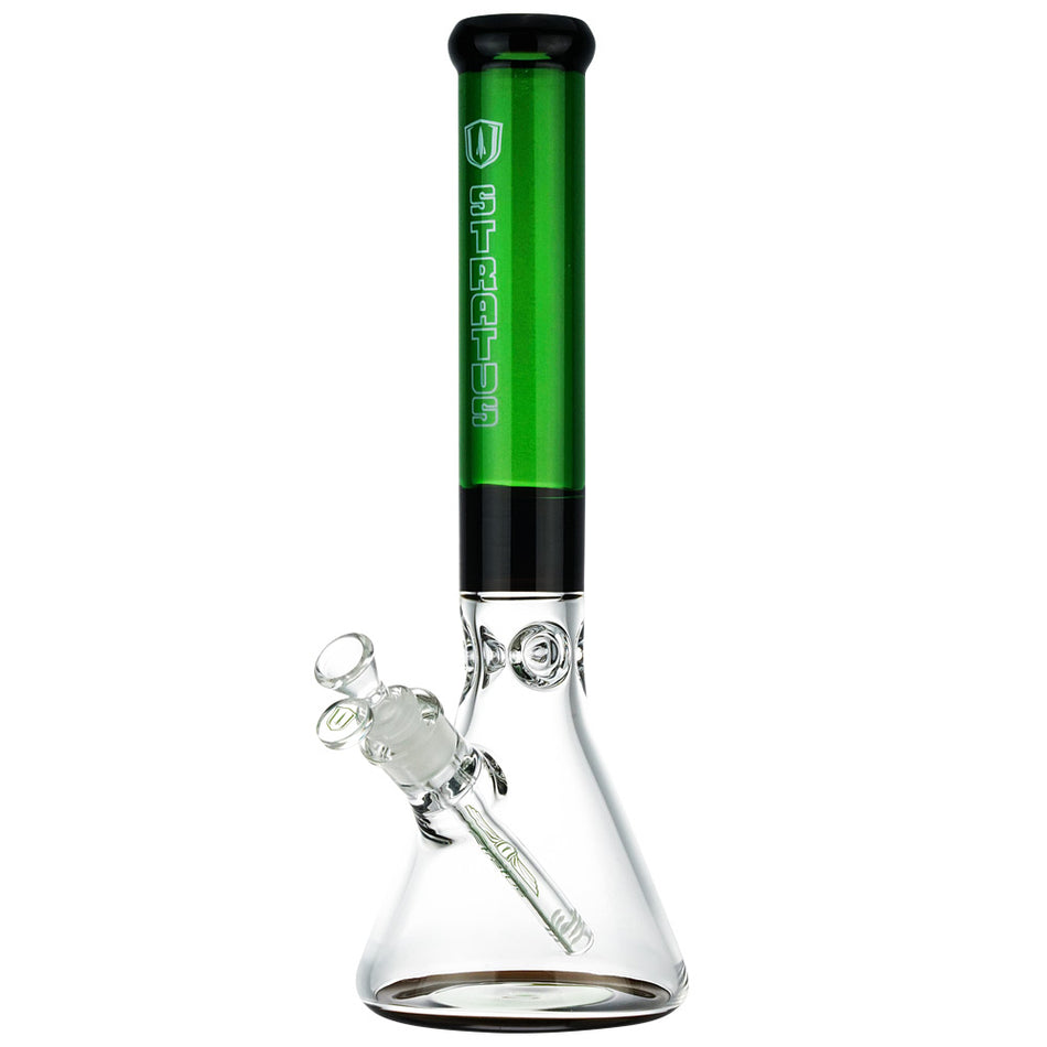 (WATER PIPE) 15" STRATUS 3 COLOR - GREEN BLACK CLEAR