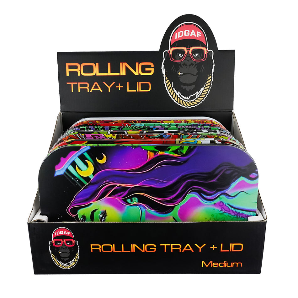 (TRAY) IDGAF METAL TRAY WITH MAGNET LID MEDIUM 8CT - MT400