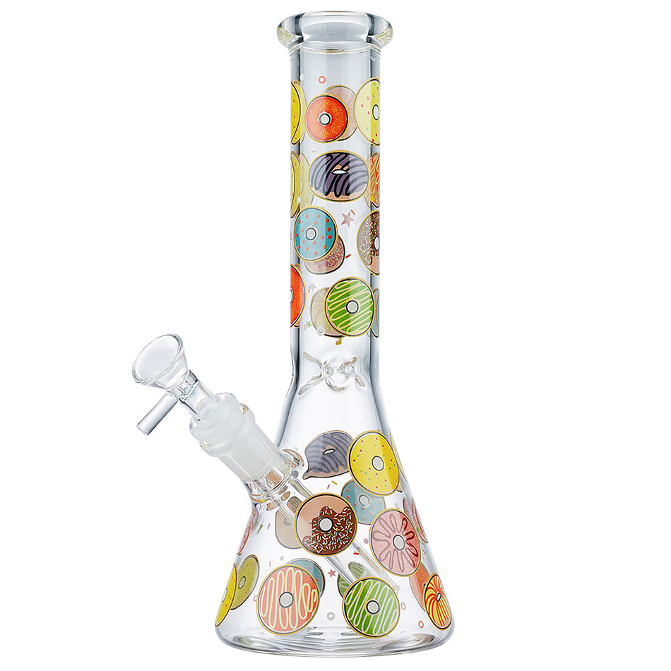 (WATER PIPE) 10" GLOW BEAKER DONUT DREAM - B