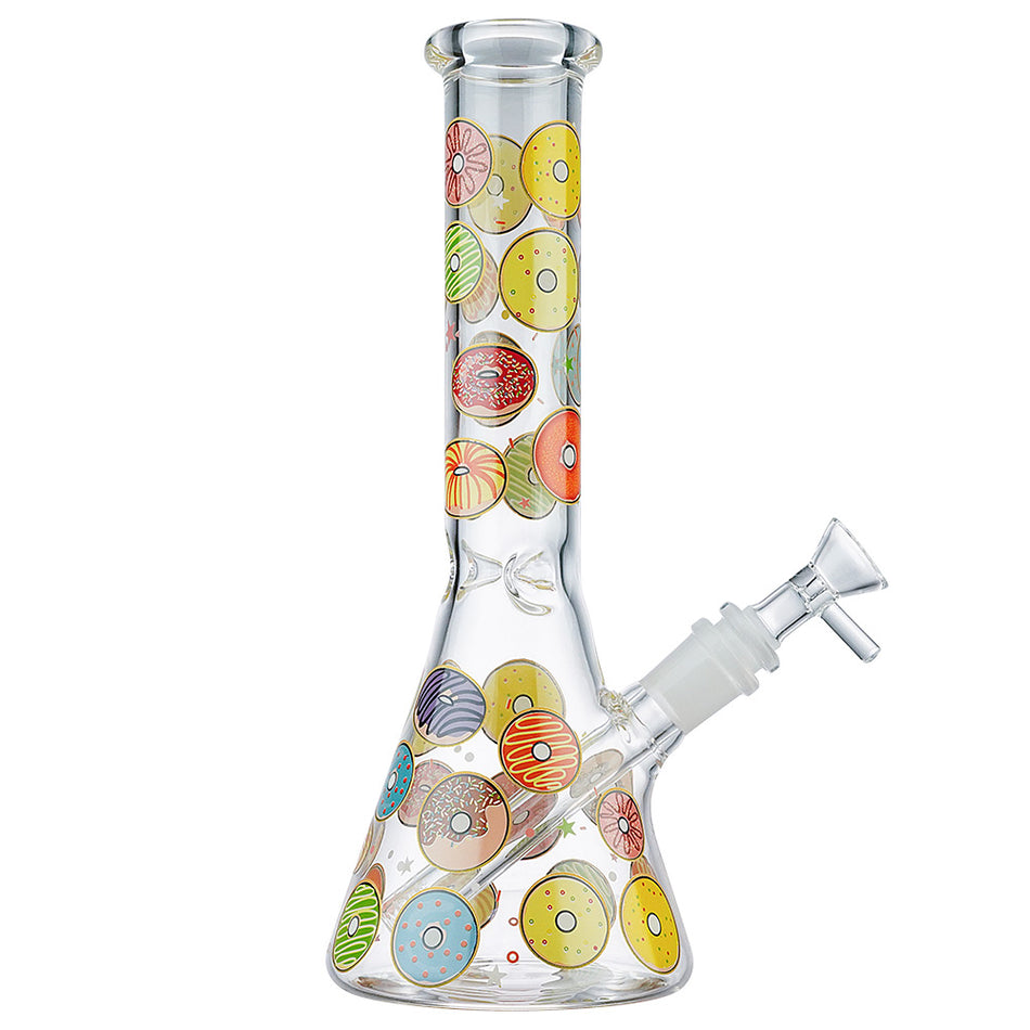 (WATER PIPE) 10" GLOW BEAKER DONUT DREAM - B