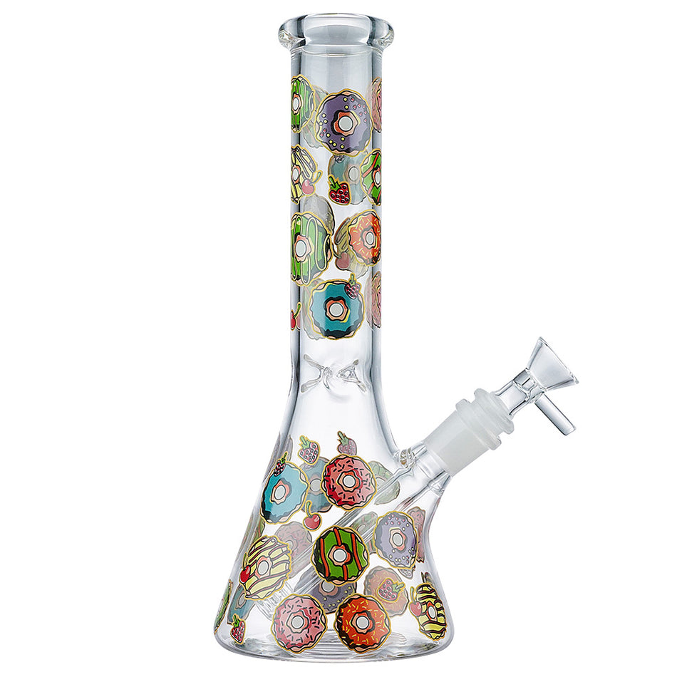 (WATER PIPE) 10" GLOW BEAKER DONUT DREAM - C