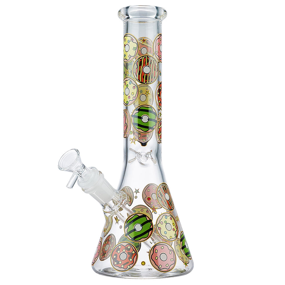 (WATER PIPE) 10" GLOW BEAKER DONUT DREAM - D