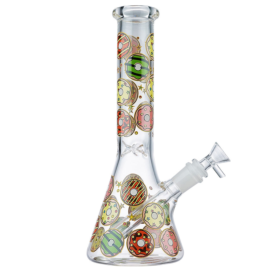(WATER PIPE) 10" GLOW BEAKER DONUT DREAM - D