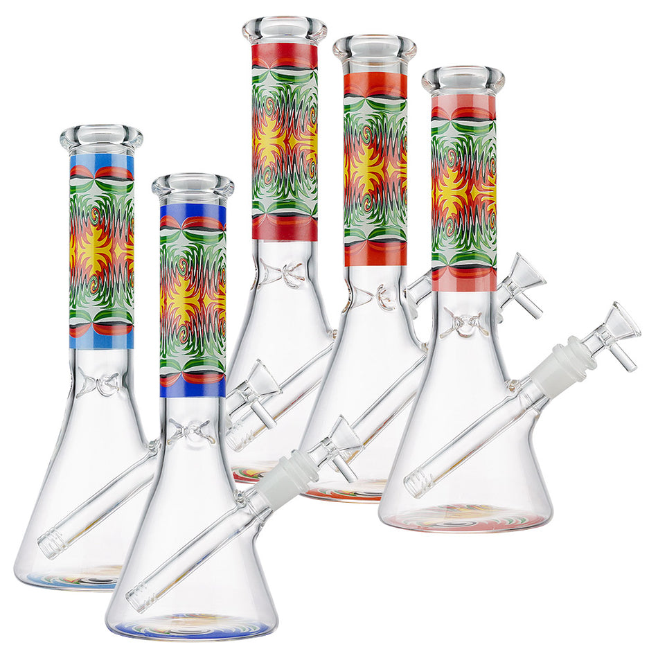 (WATER PIPE) 10" GLOW PSYCHEDELIC WAVE - LIGHT BLUE