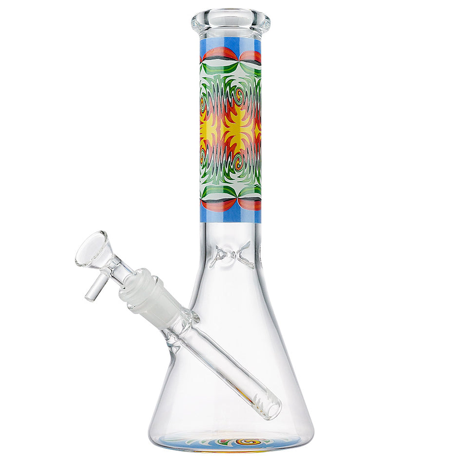 (WATER PIPE) 10" GLOW PSYCHEDELIC WAVE - LIGHT BLUE