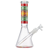 (WATER PIPE) 10" GLOW PSYCHEDELIC WAVE - RED