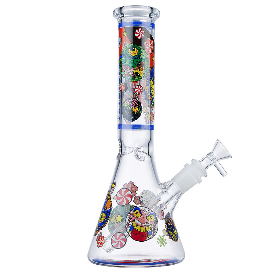 (WATER PIPE) 10" GLOW BEAKER CANDY RUSH - A